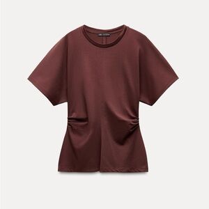 NWT Zara side draped t shirt